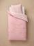 Duvet cover and pillowcase bedding set pale pink 