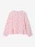 Girl's cotton gauze shirt aqua green+pale pink 