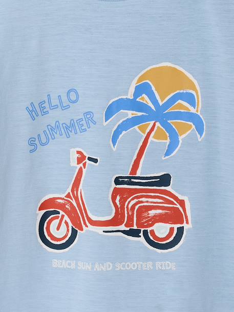 Boy's short-sleeved t-shirt anthracite+sky blue 