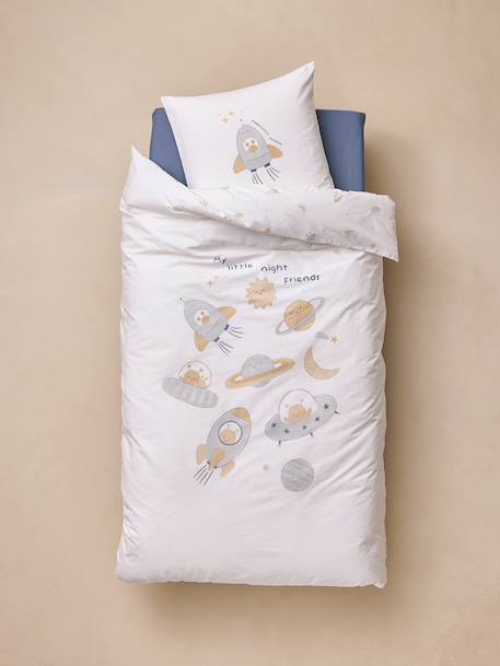 Duvet cover and pillowcase bedding set ecru 