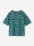 Boys' short-sleeved zebra t-shirt petrol blue 