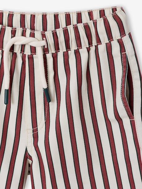 Boy's striped bermuda shorts striped red 