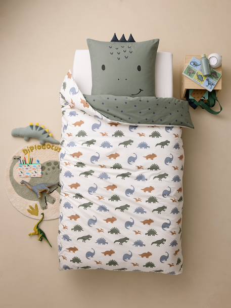 Duvet cover and pillowcase bedding set printed white 