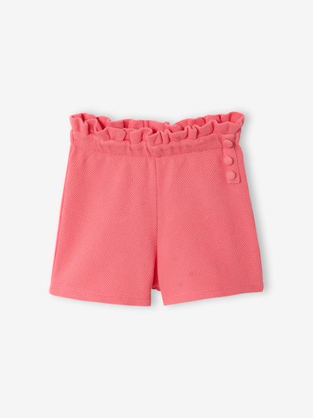 Fancy Knit T-Shirt & Shorts Set for Girls ecru+rose 