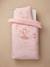 Duvet cover and pillowcase bedding set pale pink 