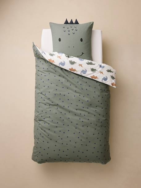 Duvet cover and pillowcase bedding set printed white 