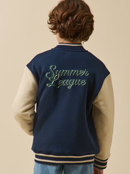 Teddy jacket in college style navy blue 