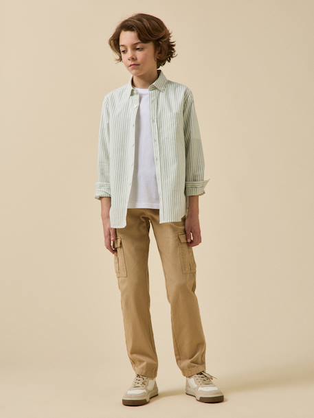Striped long shirt green 