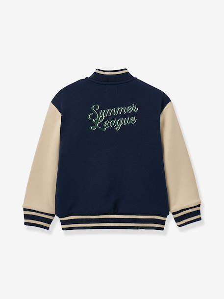 Teddy jacket in college style navy blue 