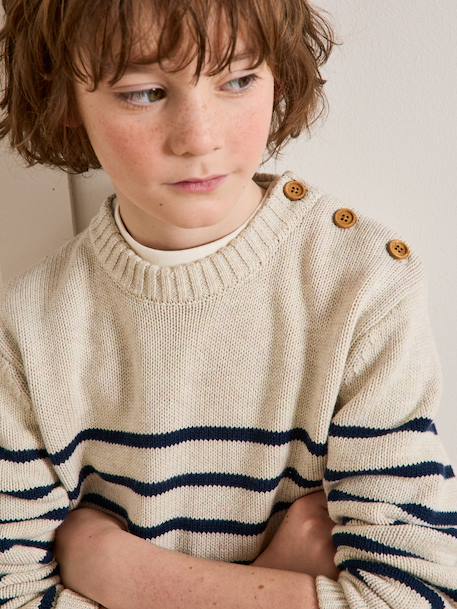 Striped jumper for boys striped blue 