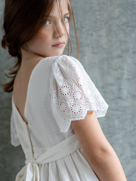 Girl's long dress white 
