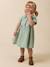 Short cotton gauze dress sage green 