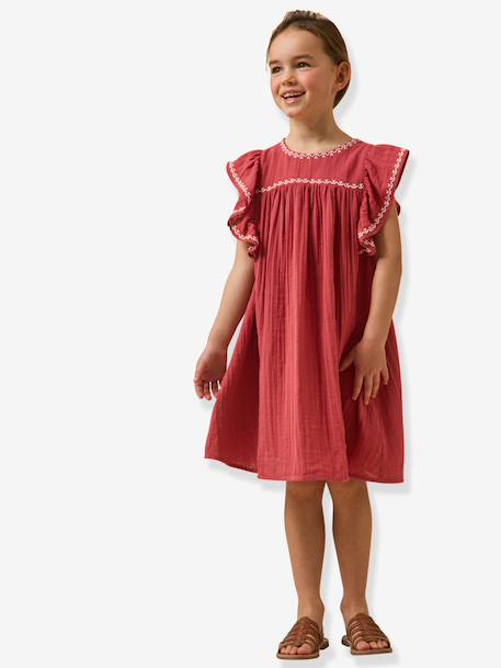 Embroidered long dress pomegranate 