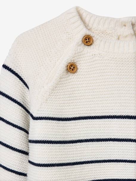 Striped sleepsuit for babies navy blue 