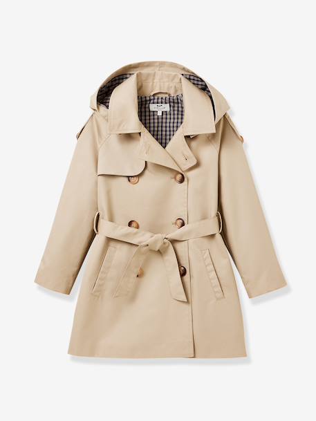 Trench coat with belt for children beige 