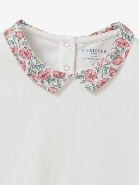 T-shirt with fancy collar in organic cotton light pink 