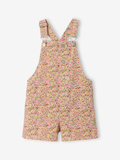 Floral short dungaree playsuit for girls multicoloured 