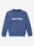 Sweatshirt with slogan in organic cotton denim blue 