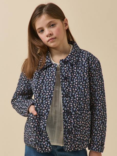 Flowered jacket blue 