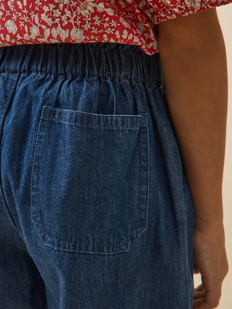 Denim trouser with belt brut denim 