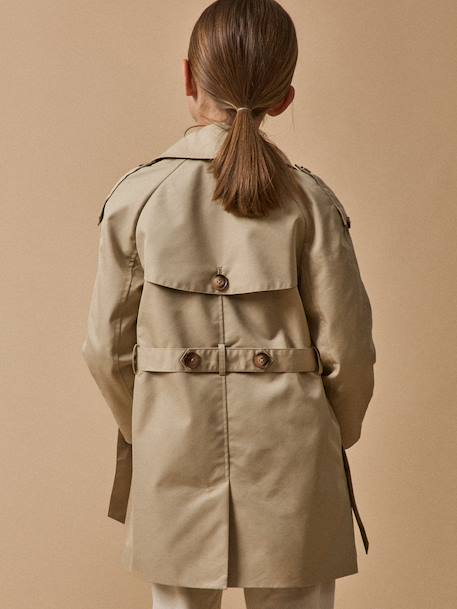 Trench coat with belt for children beige 