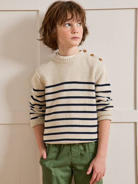 Striped jumper for boys striped blue 