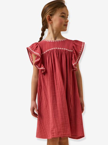 Embroidered long dress pomegranate 