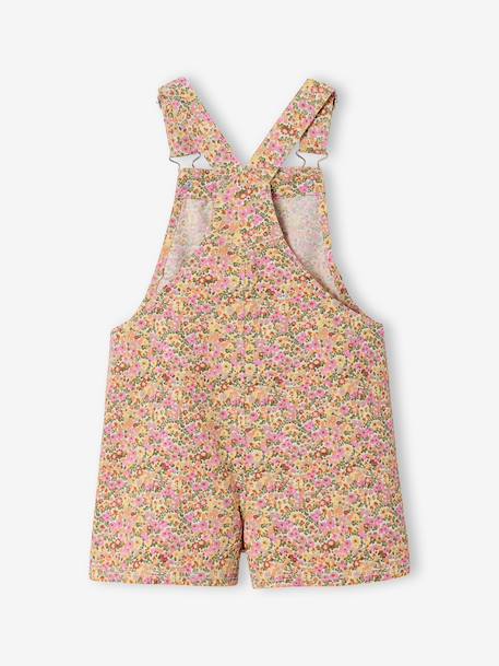 Floral short dungaree playsuit for girls multicoloured 