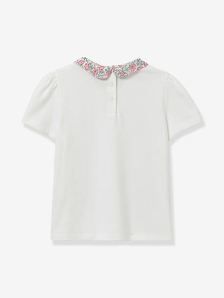T-shirt with fancy collar in organic cotton light pink 