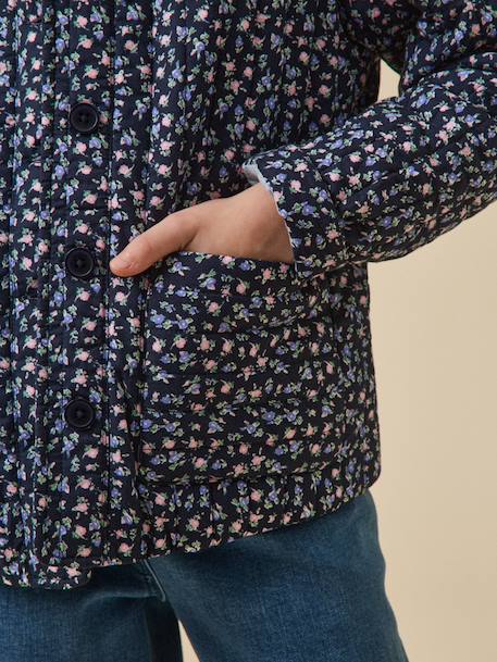 Flowered jacket blue 