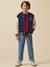 Teddy jacket in college style navy blue 