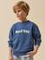 Sweatshirt with slogan in organic cotton denim blue 