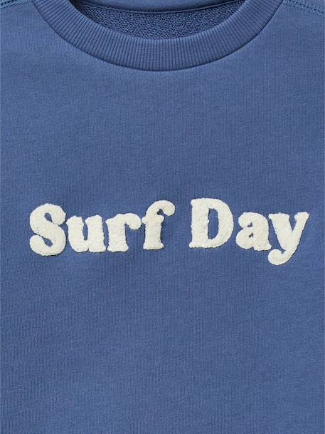 Sweatshirt with slogan in organic cotton denim blue 