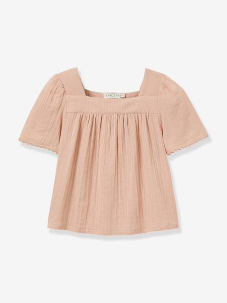 Cotton gauze blouse pale pink 