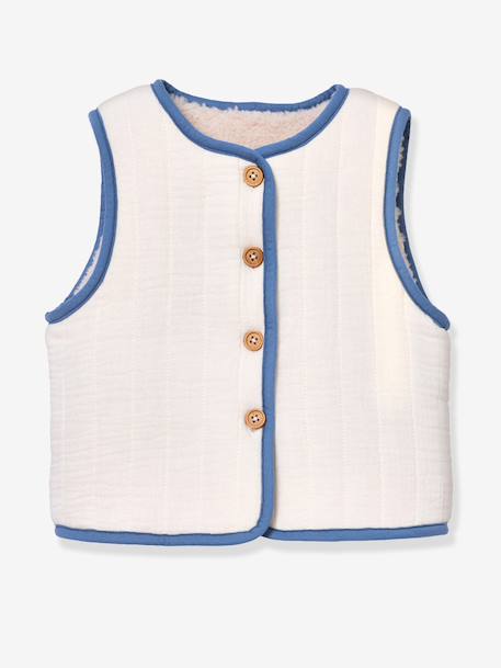 Sherpa baby sleeveless cardigan ecru 