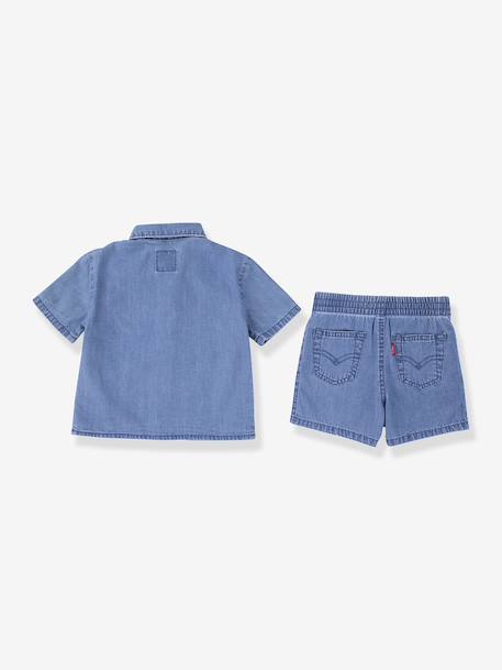 Denim shirt and shorts set for baby denim blue 