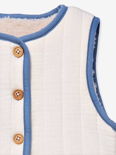 Sherpa baby sleeveless cardigan ecru 