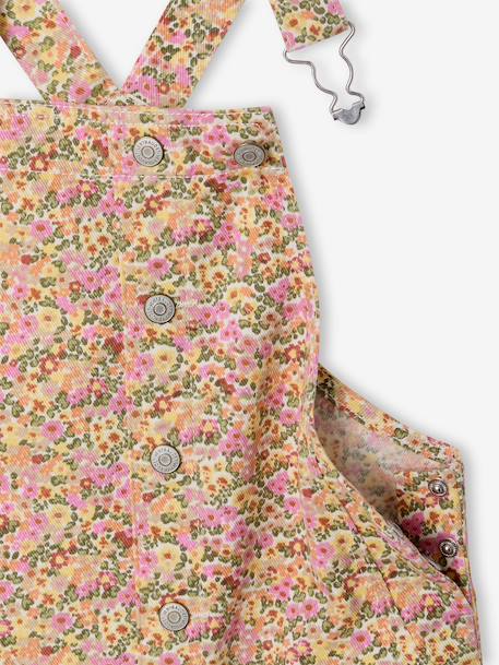 Floral short dungaree playsuit for girls multicoloured 