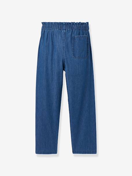 Denim trouser with belt brut denim 