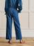 Denim trouser with belt brut denim 