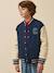 Teddy jacket in college style navy blue 