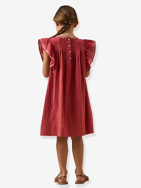 Embroidered long dress pomegranate 