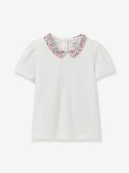 T-shirt with fancy collar in organic cotton Girls-T-shirt with fancy collar in organic cotton