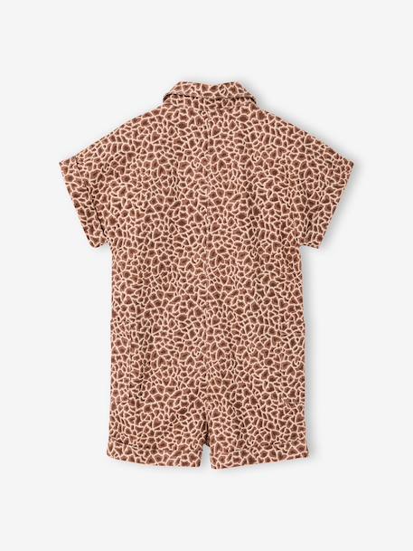 Girls' cotton twill playsuit beige 