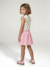 2-in-1-Effect Dress for Girls ecru+indigo+pale pink+striped pink 