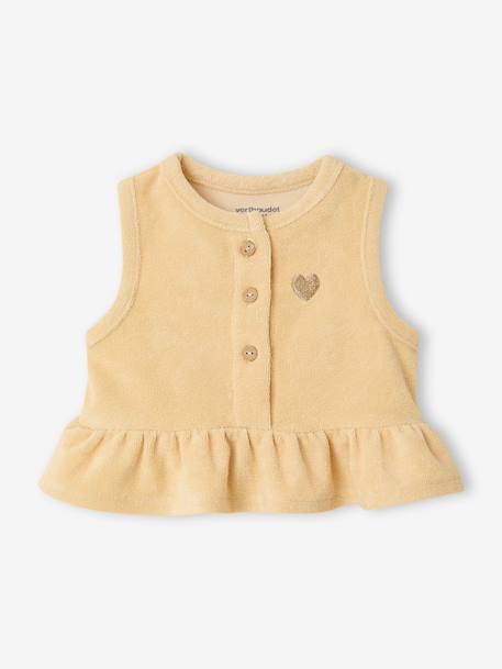 Set of top and short pale yellow 
