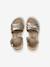 Girls' leather touch-fastening sandals gold 