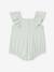 Baby girl sleepsuit in organic cotton aqua green+mustard 