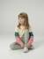 Girls' floral print sports leggings ecru 