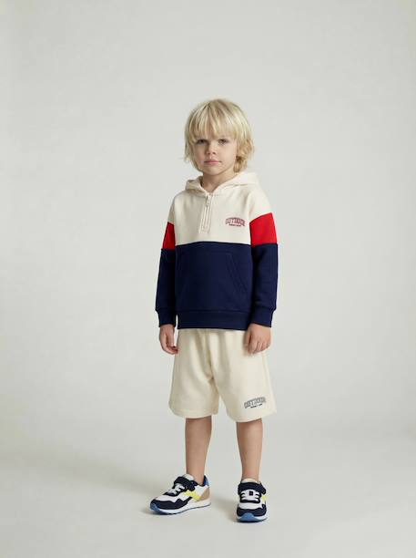 Bermuda Shorts for Boys ecru+medium blue 
